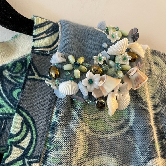 Marc By Marc Jacob Floral Cashmere-Wool Faded Seashell Embellished Cardigan - Picture 8 of 12